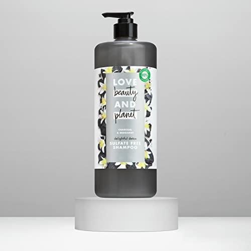 Love Beauty And Planet Love Beauty and Planet Delightful Detox Daily Clarifying Sulfate-Free Shampoo Charcoal and Bergamot Cleansed Hair Care Silicone-free, Paraben-free, Vegan Shampoo 32.3 oz