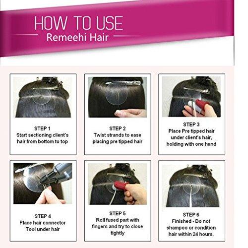 RemeeHi Remeehi 0.5g/strand 50g Brazilian I Tip Curly Virgn Human Hair Extensions Deep Curly I Stick Tip Pre-Bonded Hair Extensions (30" 27#)