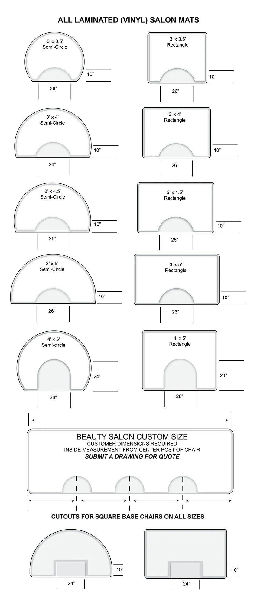 Rhino Mats Softwoods, Semi-Circle 4\' x 5\' x 7/8\" Thick, Oak, Salon and Barber Mat, Anti Fatigue Salon Chair Mat