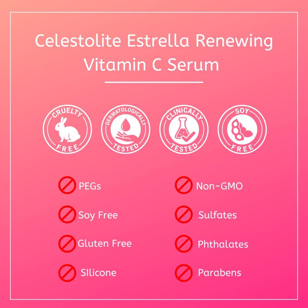 Celestolite Celestolite Estrella Renewing Vitamin C Serum | Skin Brightening Serum For Face, Neck, Eyes | Anti Aging | Anti Wrinkle | Pure Vitamin C | 30ml / 1fl oz
