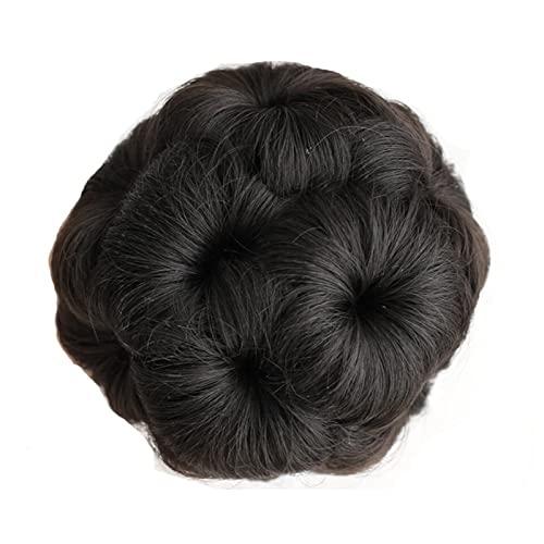 HASMI HASMI messy bun hair piece Synthetic Hair Bun Chignon Ponytail Extension Nine flowers Tress Clip In Ponytail Hair Hairpiece Curly Chignon Women\'s Hairpiece bun hair pieces for women (Color : NF111-2)