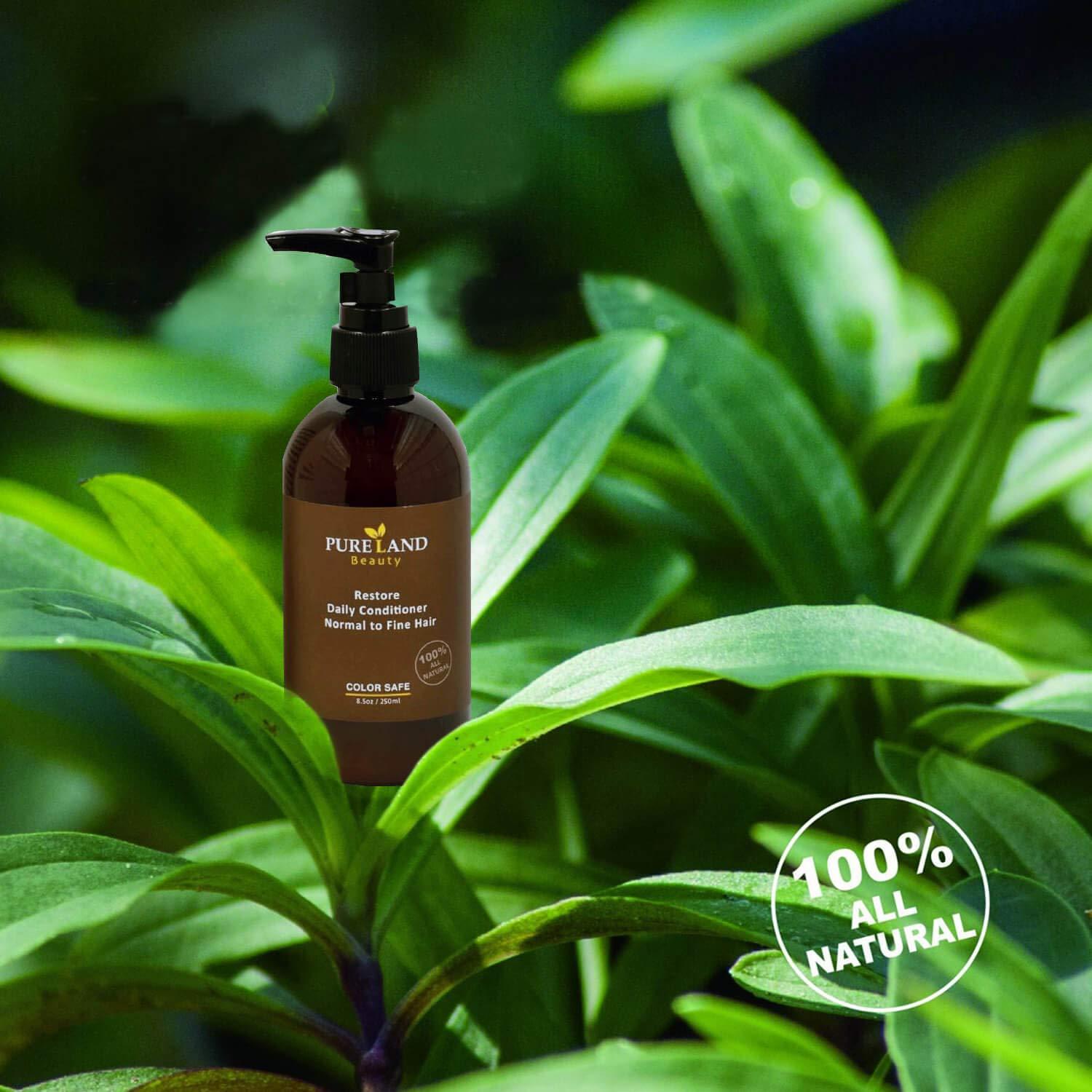 PURELAND Pureland Beauty Restore Daily Conditioner - Natural Hair Conditioner for Normal to Fine Hair - Sulfate-Free and Plant-Based - 8.5 oz