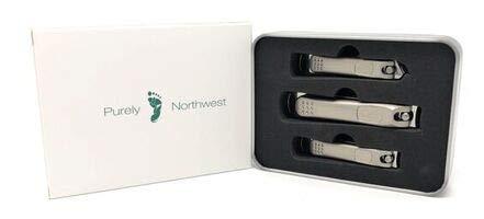 Purely Northwest Purely-Northwest-Nail-Clipper-Set - 3 Piece ,Stainless Fingernail & Toenail Clipper Set for Manicure & Pedicure, Surgical Stainless Steel, Heavy Duty
