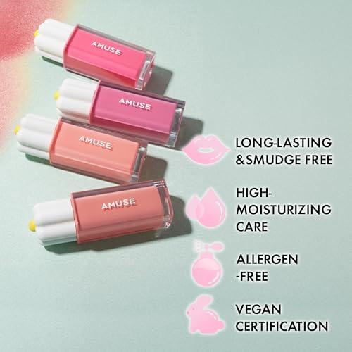 Amuse Amuse SEOUL Daisy Flower Dew Tint 08 AMETHYST | 35% High-moisture Water Tint, Long-lasting, Vitamin E Acetate, Moisturizing, No Peel Off, Lip Treatment, Non Sticky, Korean Lip Tint for Dry Lips