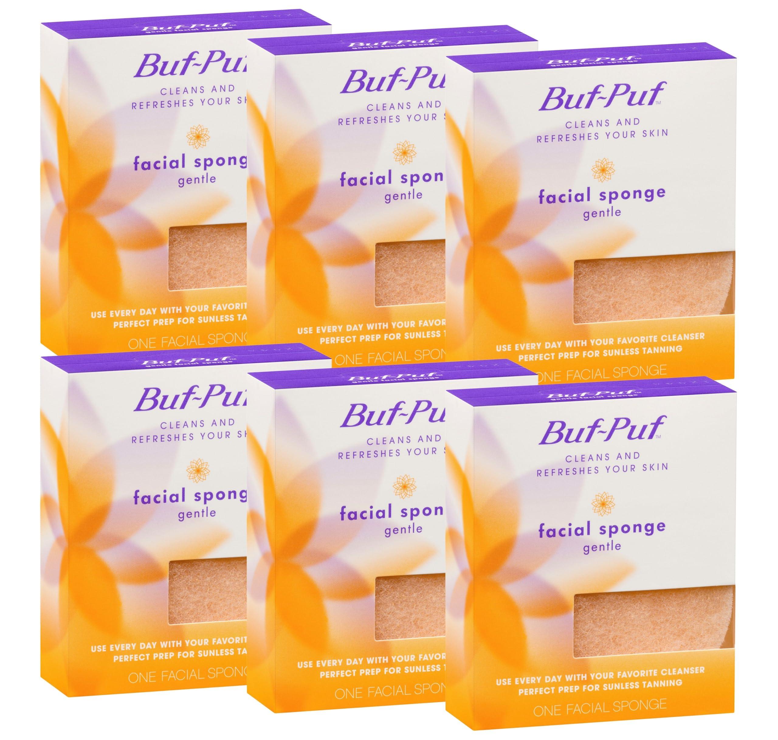 Buf-Puf Buf-Puf Reusable All-Purpose Facial Sponge, Gentle (Pack of 6)