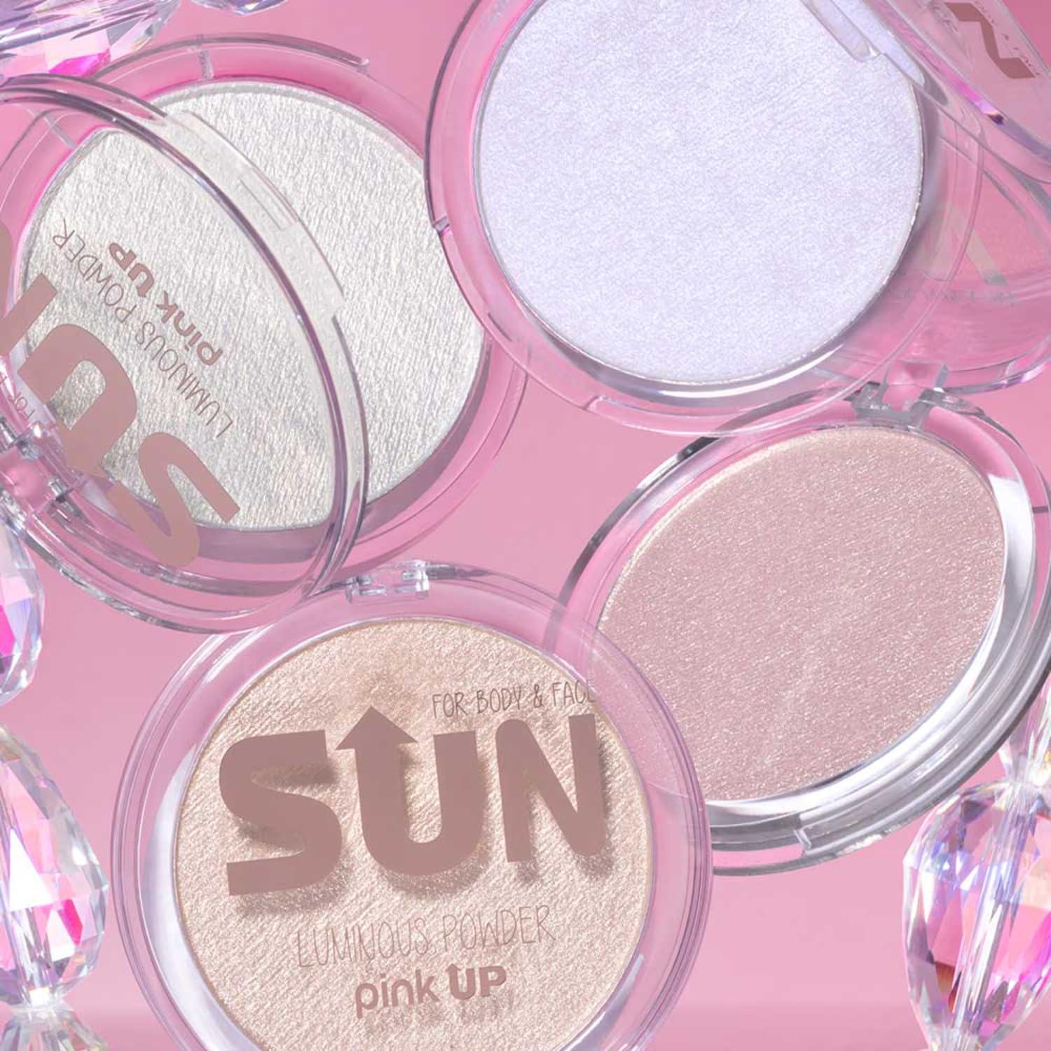 Pink Up PINK UP Luminous Powder| Highlighter Make Up| HighLight | Powder Illuminator| Provides luminosity to the face| High pigmentation| Luminous finish| Model PKIP06