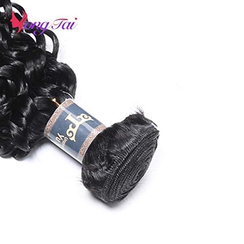 Yuyongtai Brazilian Kinky Curly Human Hair Bundles - 14 16 18 20 Inch Virgin Curly Weave Hair Bundles 100% Unprocessed Kinky Curly Hair Extensiions 1B Color for Black Women