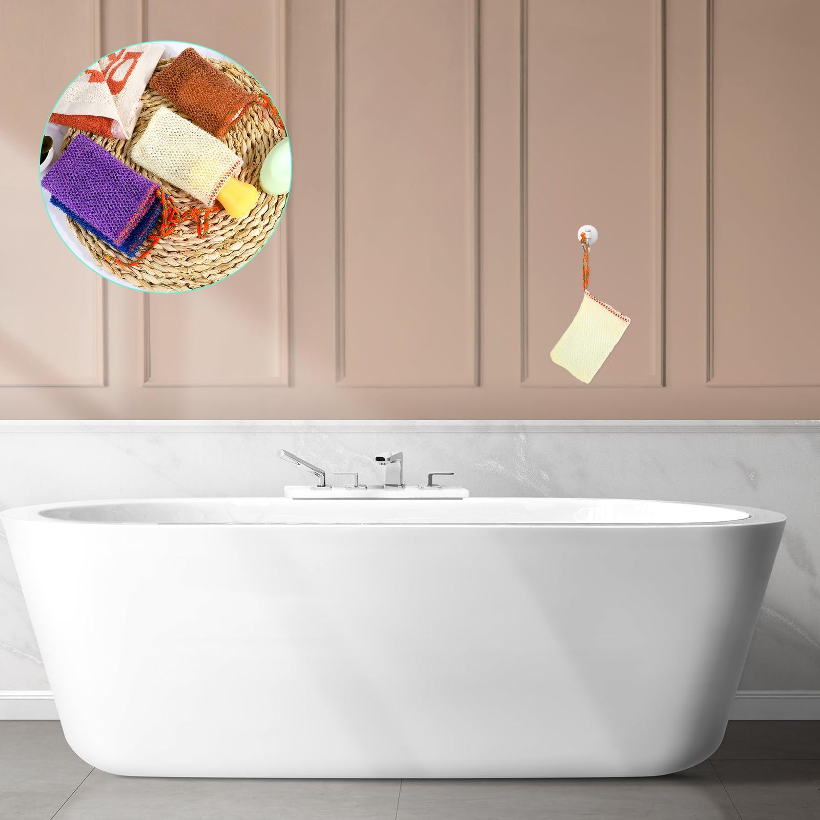 Sliverdew 4 Pack Soap Savers for Bar Soap Exfoliating Net Mesh for Shower Holder Mesh Foaming bag for Bath and Shower(5.5 x 3.5 In, 4 Colors)