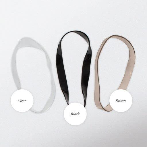 Kitsch Kitsch No Snag Small Elastic Hair Ties - 1pack, 100pcs (Clear, Black, Brown) | Rubber Bands for Hair