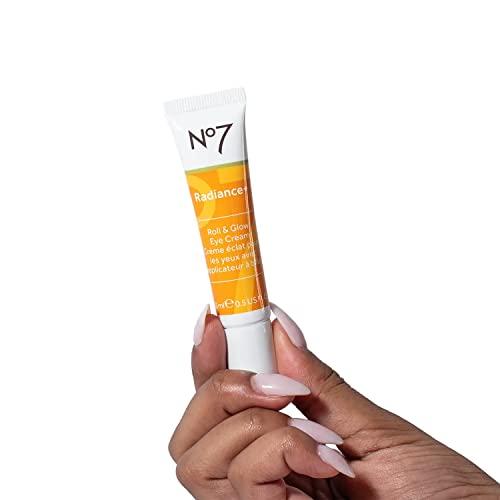 No7 No7 Radiance+ Roll & Glow Eye Cream - Reviving & Illuminating Under Eye Cream Eye Roller - Color Correcting Vitamin C + Caffeine Eye Cream for Dark Circles, Puffiness & Dullness (15ml)