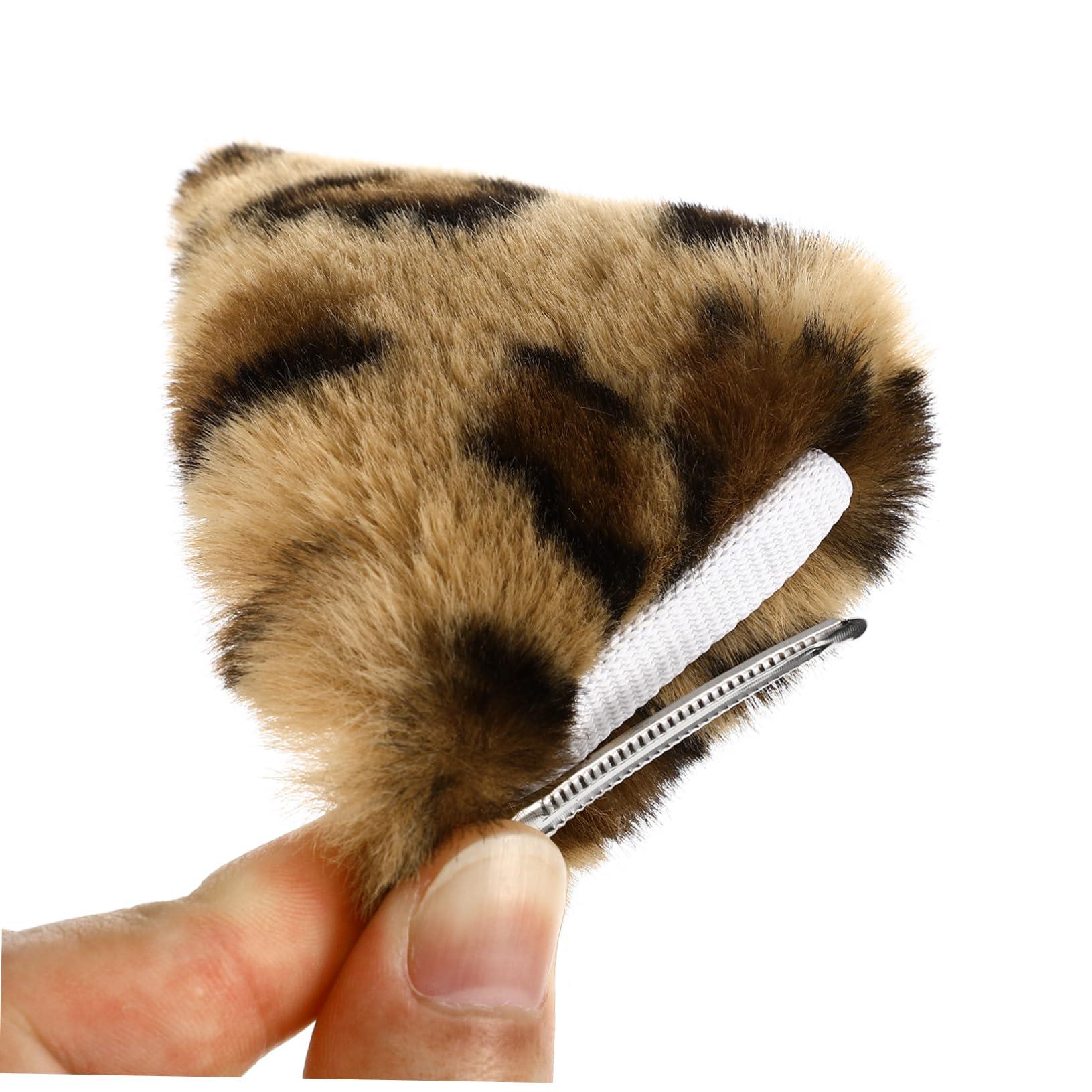 Luxshiny Luxshiny 1 Pair Cat Ears Hairpin Cat Ear Clips Halloween Hair Clips for Girls Cat Ears Cat Ears Clip on Women Hair Accessories Distinctive Hair Jewelries Flannel Baby Animal Hairy Cat