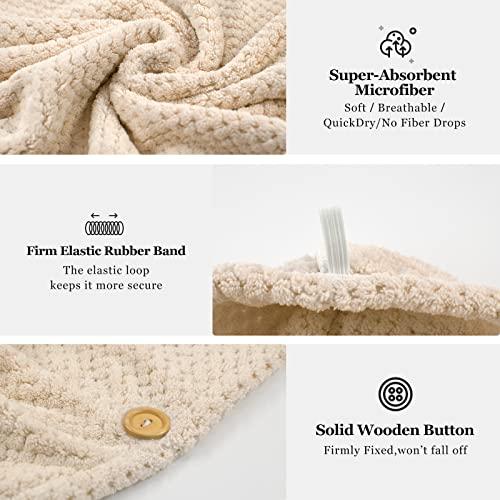 TOCOHO TOCOHO Women Microfiber Bath Wrap Towel and Hair Drying Towel - Adjustable Soft Body Wraps Dress with Hair Towel, Super Absorbent to Quick Drying Hair and Body (Khaki)