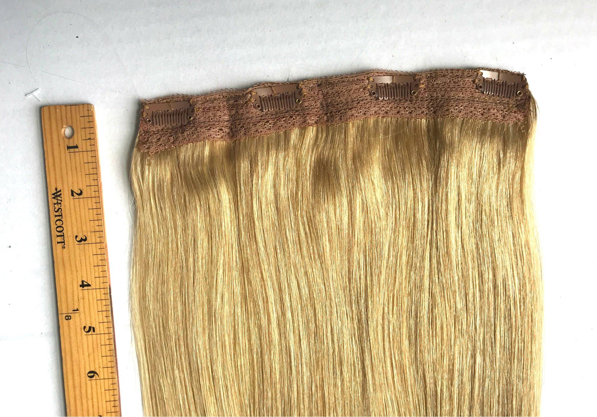 TressMatch TRESSMATCH One (1) Piece Volumizer Remy Human Hair Clip in Extensions Natural Medium Blonde 18-20\" Long 8.5\"Wide