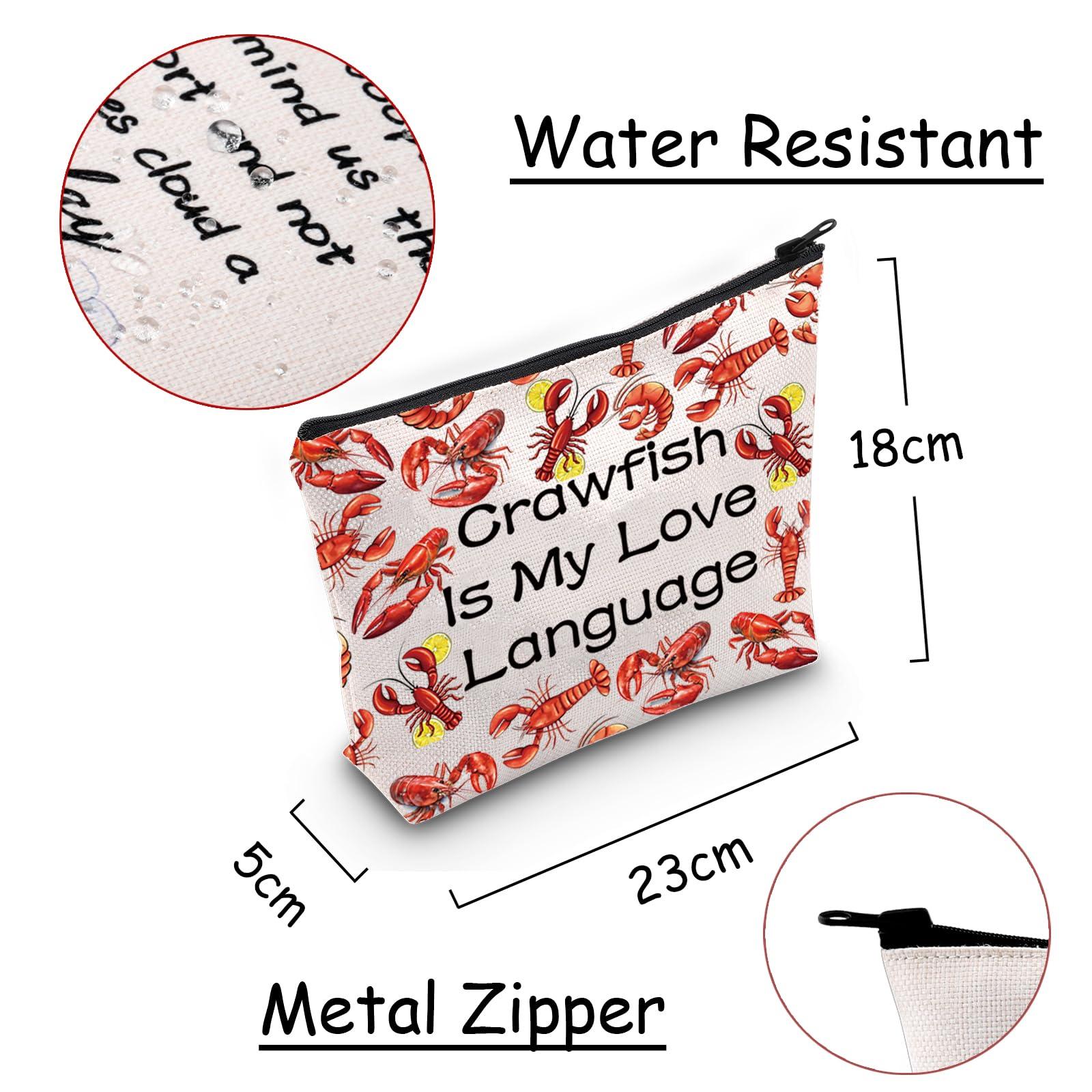 JXGZSO JXGZSO Funny Lobster Gift Crawfish Is My Love Language Foodie Gifts Lobster Makeup Bag With Zipper Crawfish Lover Gifts (Crawfish)