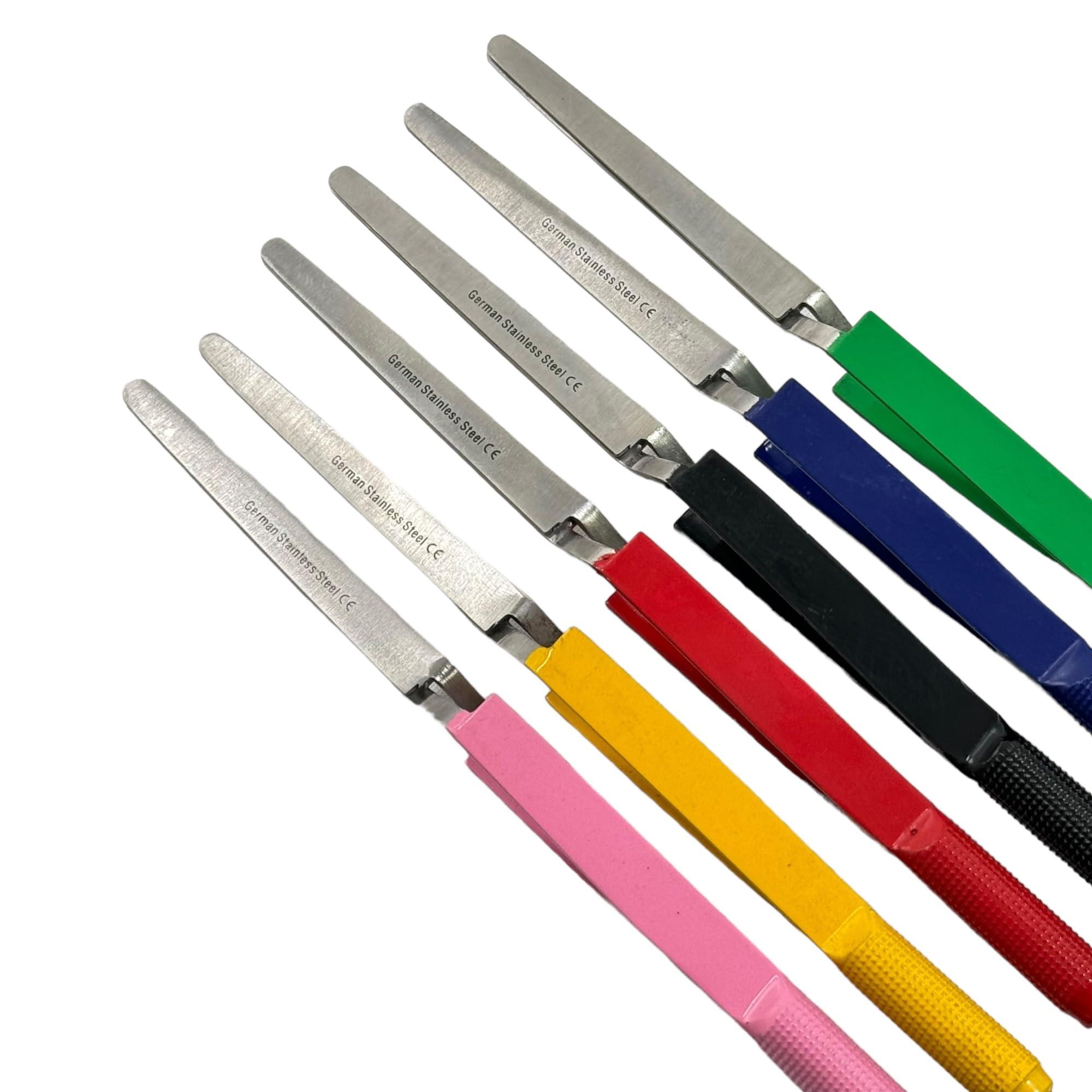 Cynamed Nail Pincher Tools Cutticle Pusher for Acrylic Nails and False Nails Shaping Set of 6 - German Stainless CE