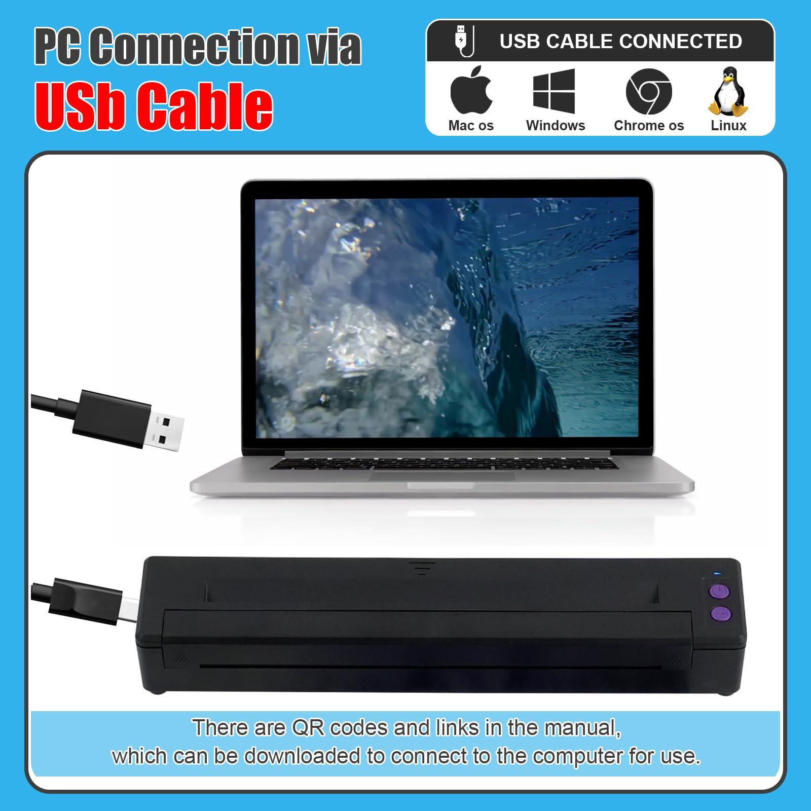 Autdor Autdor Tattoo Stencil Printer Wireless Tattoo Printer Machine Tattoo Thermal Printer Compatible with Phone Pad and PC Tattoo Transfer Machine Bluetooth and USB Connectivity for Tattoo Supplies