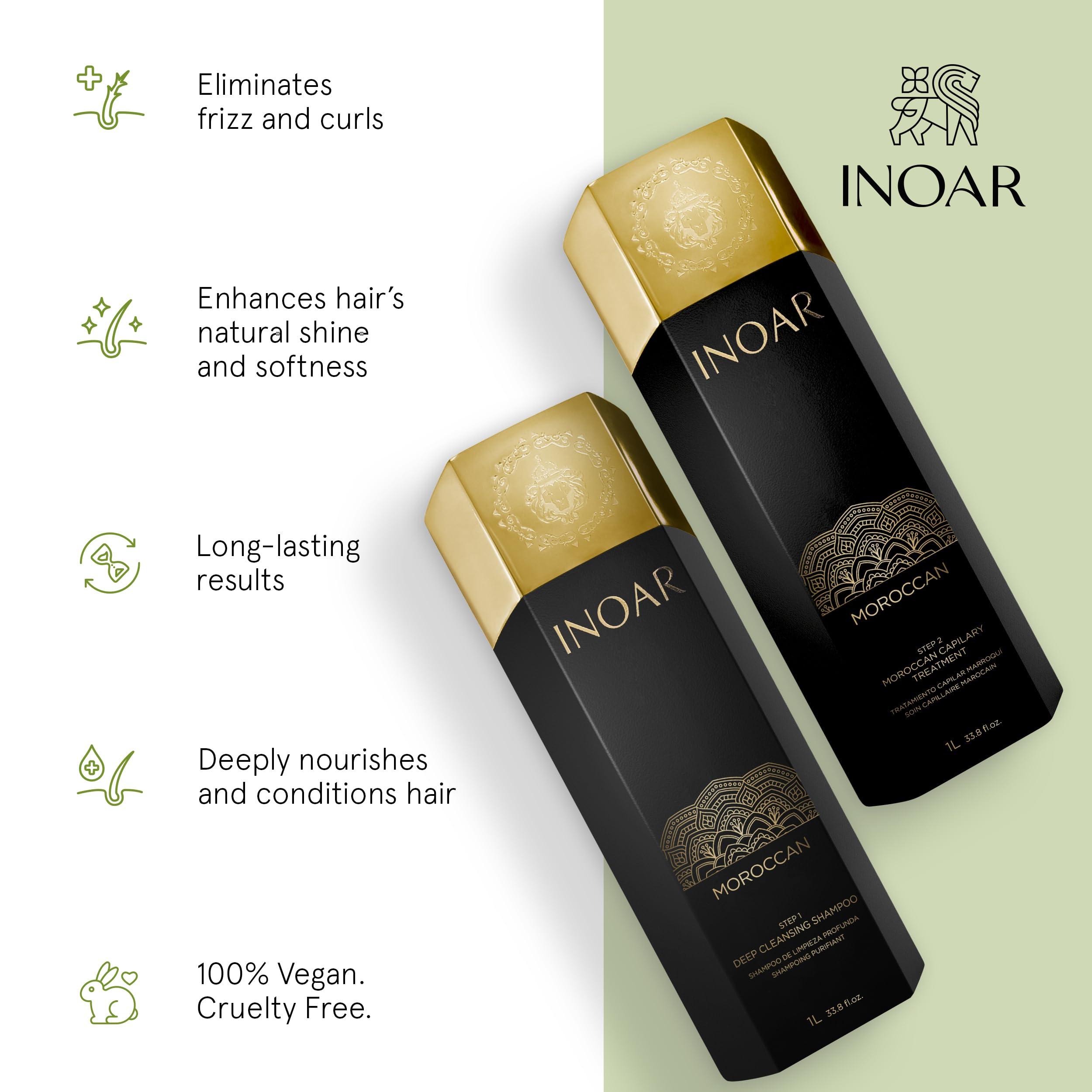 Inoar INOAR Moroccan Capillary Smoothing Treatment with Keratin, Curly Hair Care, Vegan Hair Product, Cruelty Free Haircare for Men and Women. Step 2 Only 33.80 oz.
