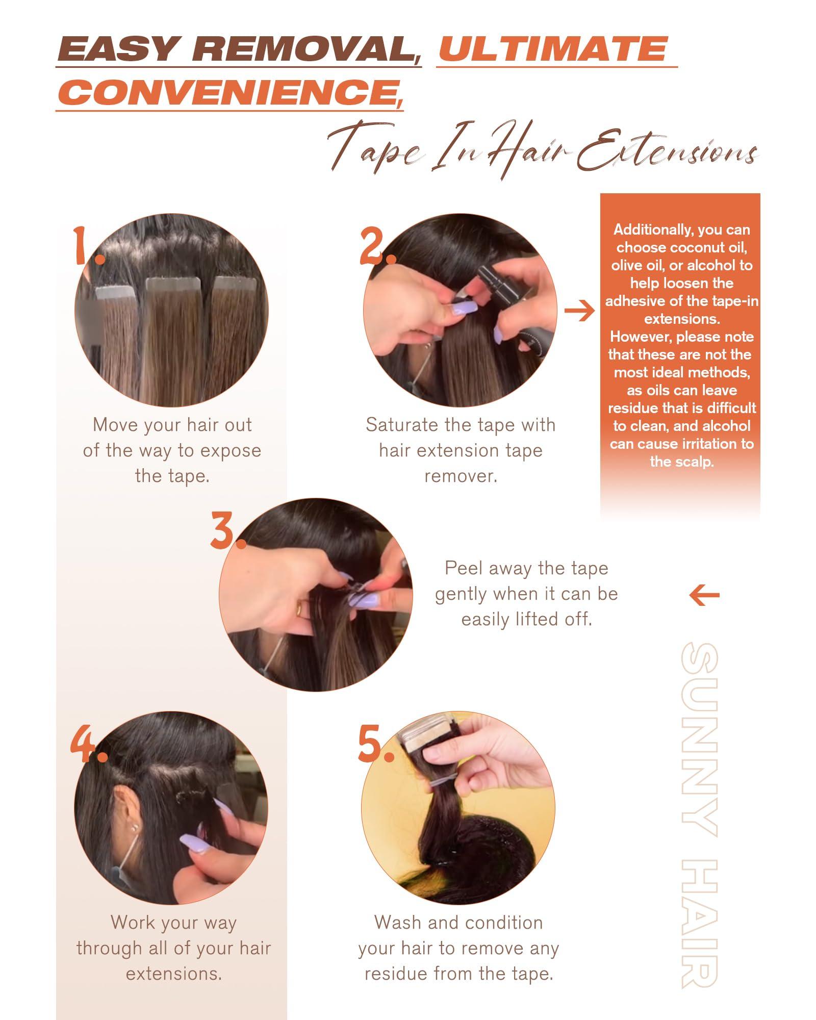 Sunny Hair Sunny Hair Extensions Real Human Hair Tape in Black Ombre Tape in Hair Extensions Human Hair Black Roots to Silver Grey Balayage Tape in Extensions Straight Hair Extension Black Ombre 20pcs 50g 20inch