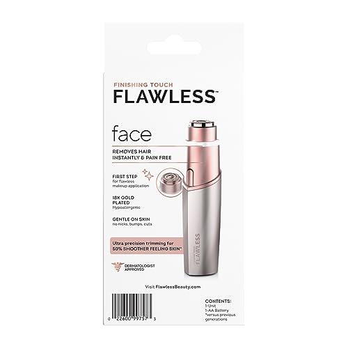 Finishing Touch Finishing Touch Flawless Facial Hair Remover for Women, Rose Gold Face Razor with LED Light, Recyclable Packaging