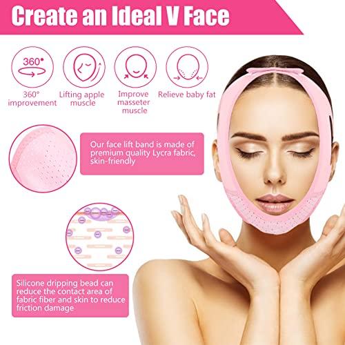 YUYTE Women's Double Chin Girdle, Slimming Face Facial Slimming Slimming Face Mask Slimming Mask Bandages V Face Strap Face Lift