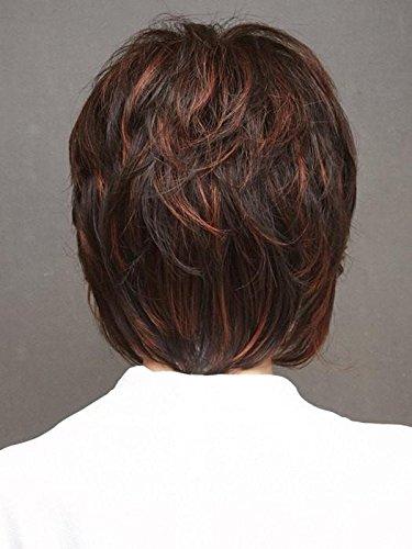 Noriko Maxwigs Reese Monofilament Part Color Creamy Toffee Rooted - Women\'s Tousled Bob Synthetic Short Choppy Layers Side Fringe Bundle with Wig Comb, MaxWigs Hairloss Booklet