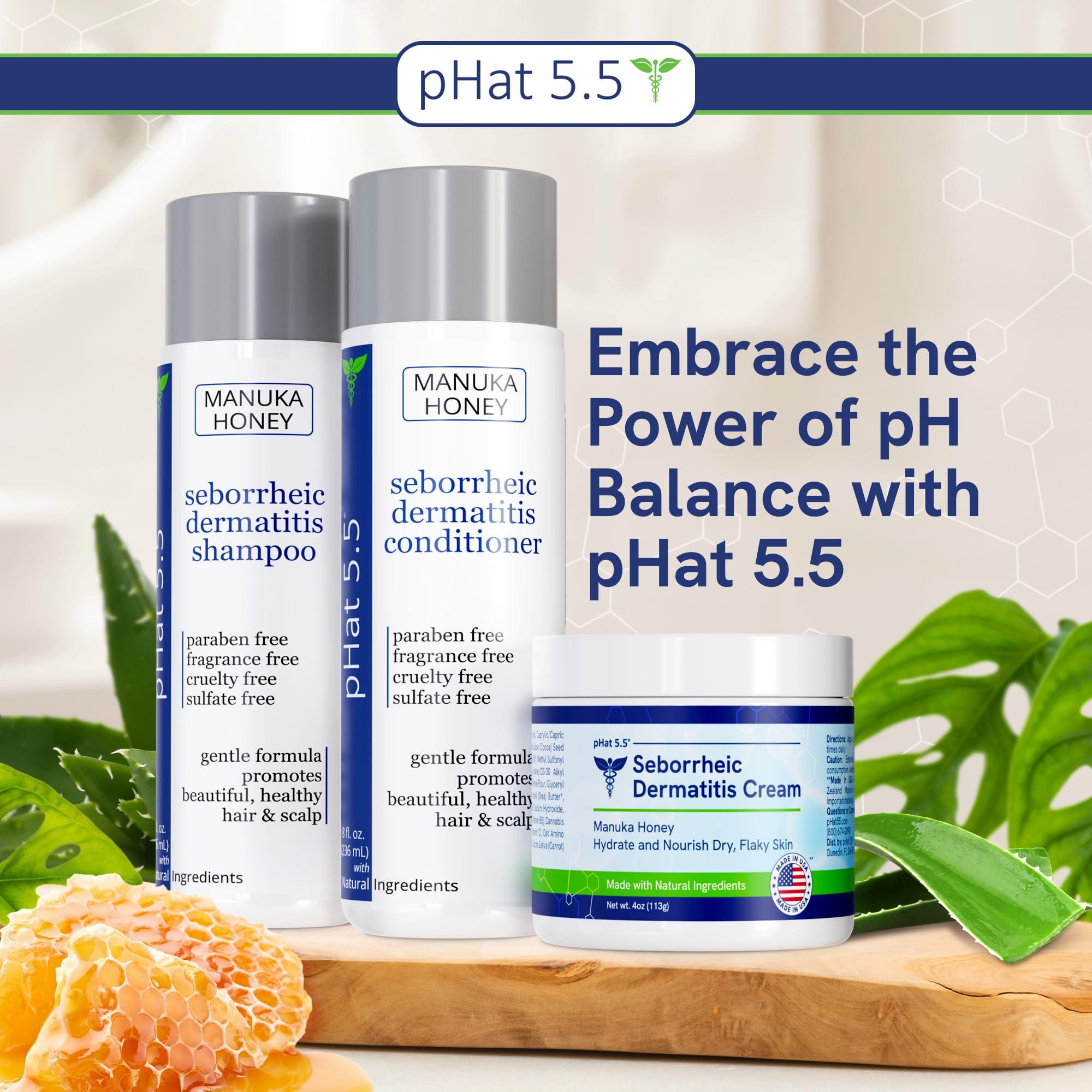 pHat 5.5 Seborrheic & Atopic Dermatitis Gentle Face Wash with Manuka Honey - Natural & Organic Face Cleanser & Body Wash For Sensitive Skin - Hypoallergenic, Paraben Free & Sulfate Free Acne Face Wash (8 oz)