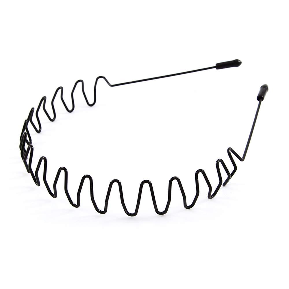 MansWill Mens Slicked Back Hair band, Outdoor Sports Fashion Pigtail HeadBand/Never Paint-shedding Metal Head Buckle Clip for Mens Long Hair, Braid and other Hair Styles - Big Wave