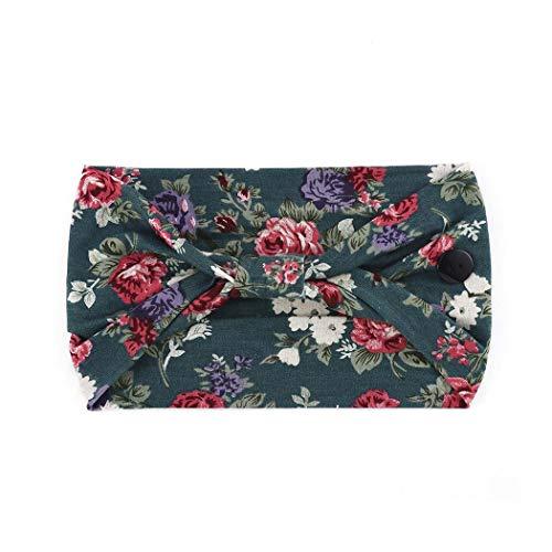 Bohend Bohend Boho Button Headband Wide Stretchy Daily Use Knotted Headwear Sport Athletic Yoga Gym Hair Accessories for Women and Girls(3pcs) (J)