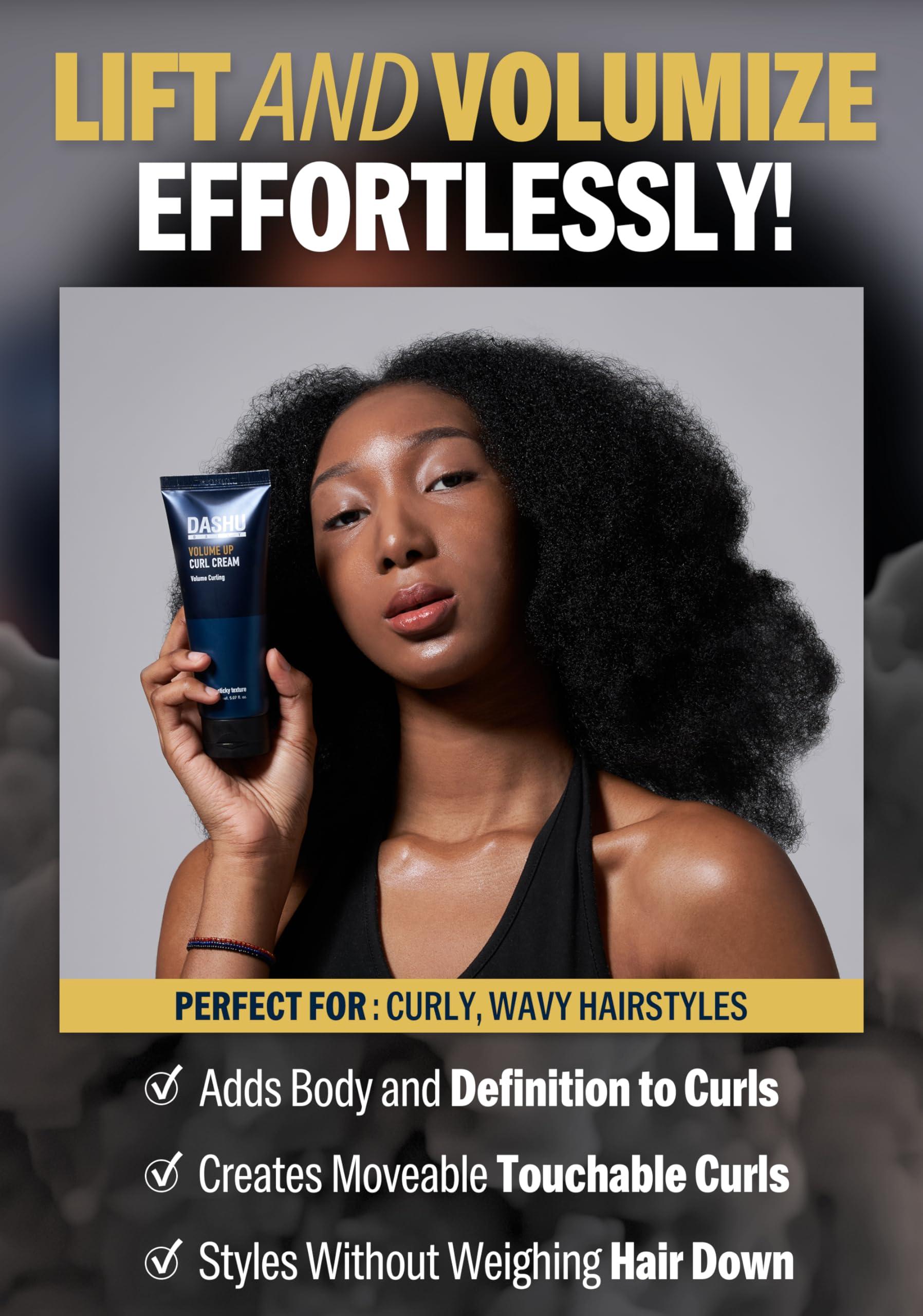 DASHU DASHU Daily Volume Up Curl Cream 5.07fl oz Hair Styling Cream, Curl Defining Cream, Volumizing, Add Texture, Anti Frizz Styling Cream