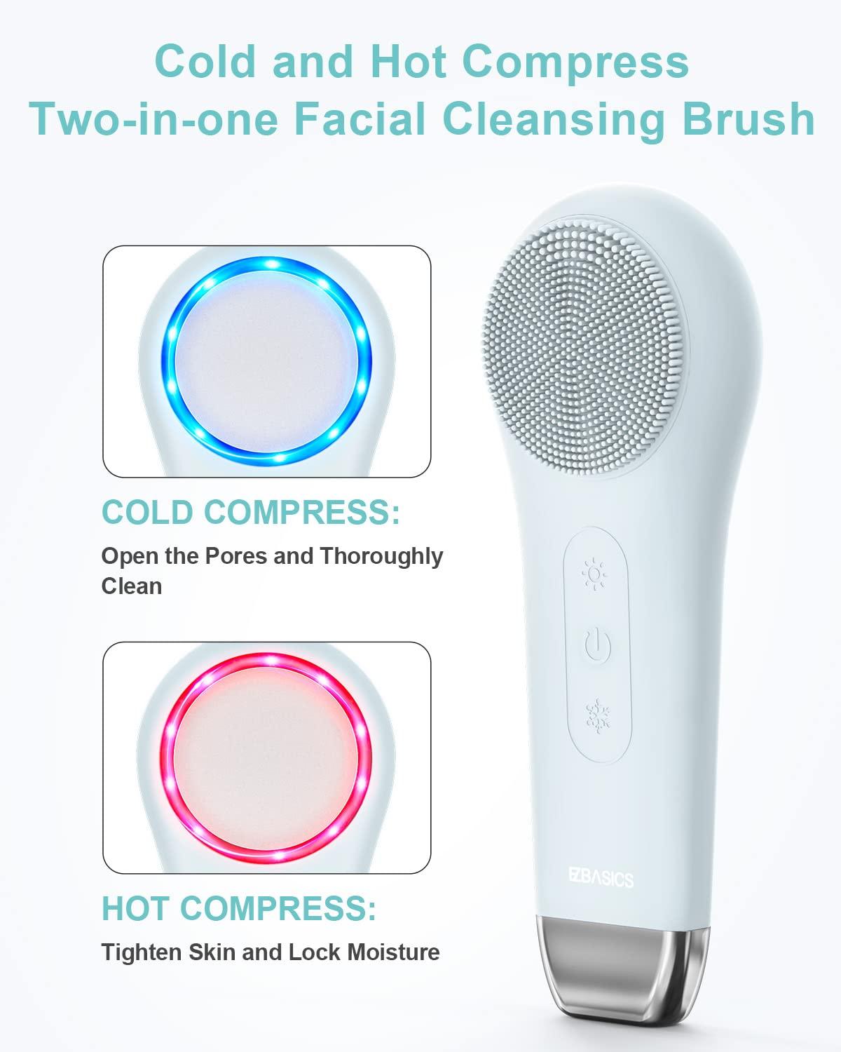 EZBASICS EZBASICS Facial Cleansing Brush face Scrubber Waterproof Face Scrub Brush for Men & Women Rechargeable Face Brushes for Facial Electric Silicone Face Scrubber Cleanser Brush 1 Pack+3 Modes Light Grey