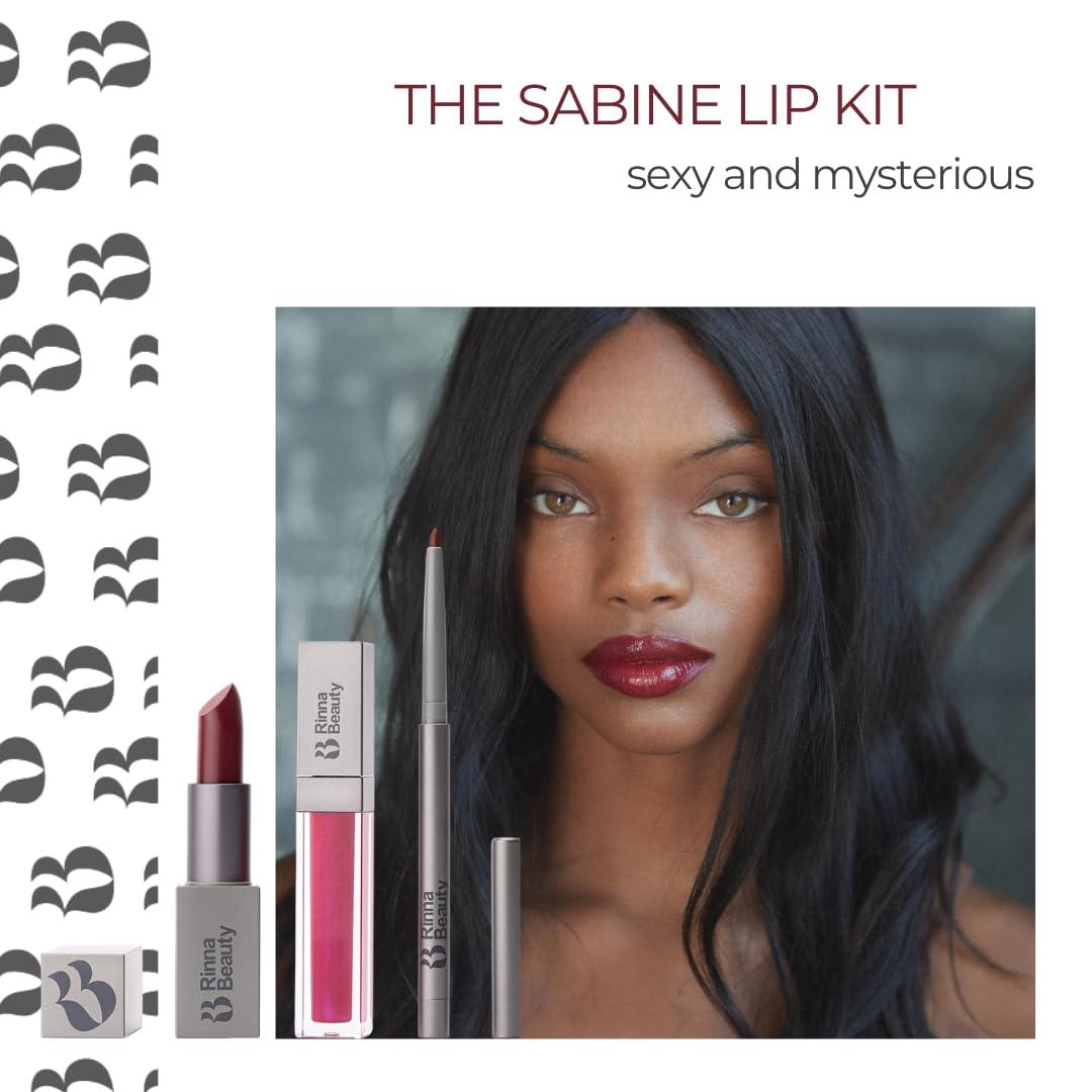 RB RINNA BEAUTY Rinna Beauty Icon Lip Kit - Sabine- All-in-One Lip Kit - Includes Lipstick, Lip Gloss, and Lip Liner - Berry look - Vegan, Long-Lasting: Anti-Aging, & Moisturizing, Cruelty-Free - 1 each