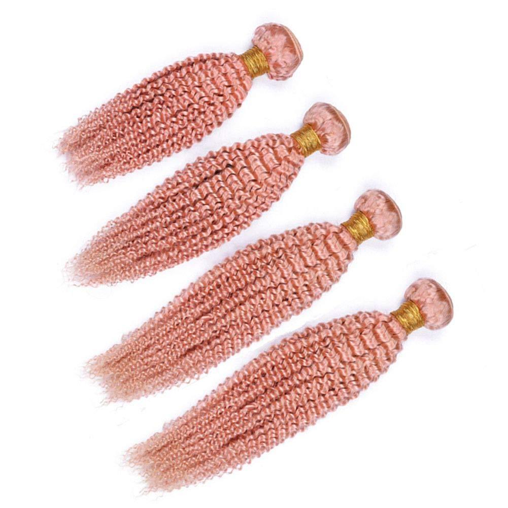 Tony beauty hair Tony Beauty Hair Kinky Curly Pink Human Hair Weave Bundles Pure Pink Malaysian Curly Virgin Hair Extensions Light Pink Kinky Curly Human Hair Wefts 3/4 Bundles Lot Mixed Length (12 14 16 18)