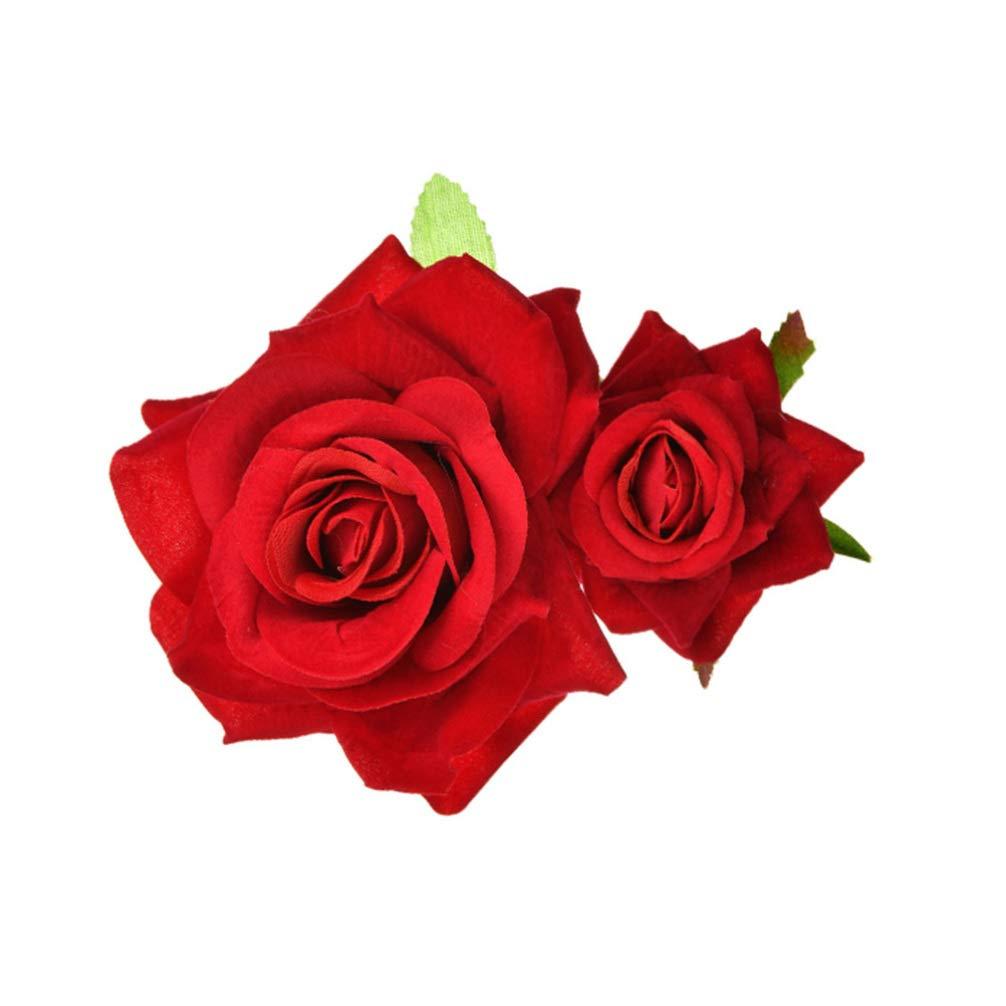 SOLUSTRE SOLUSTRE Hairpin Rose Hair Clip Elegant Bobby Pin Women Rose Hair Accessories for Ladies Girls Valentines Day Decoration, Red