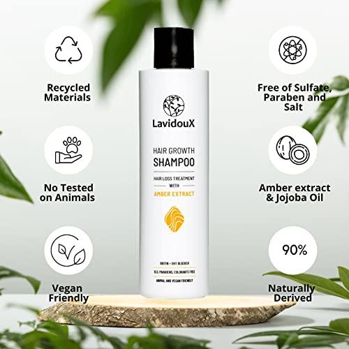 LavidouX Lavidoux Hair Growth Shampoo with Procapil Complex and Amber Extract, Sulfate, Paraben and Salt FREE
