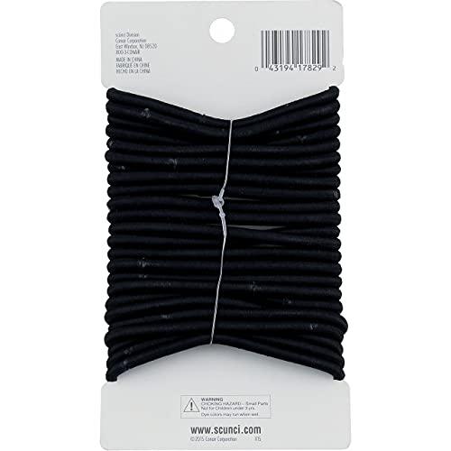 Scunci Scunci Effortless Beauty No-damage Black Elastics, Thick Hair 24 ea (Pack of 3)