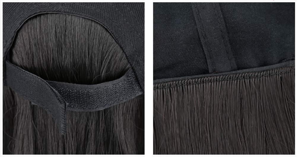 Aimeely Aimeely 10" Short Bob Synthetic Full Head Hair Extension With Baseball Cap For Women Black Hat Brown Black