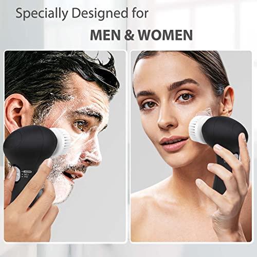 CLSEVXY Facial Cleansing Brush Face Scrubber: CLSEVXY Electric Face Spin Cleanser Brushes with 7 Brush Heads for Deep Cleansing, Gentle Exfoliating, Removing Blackhead, Massaging