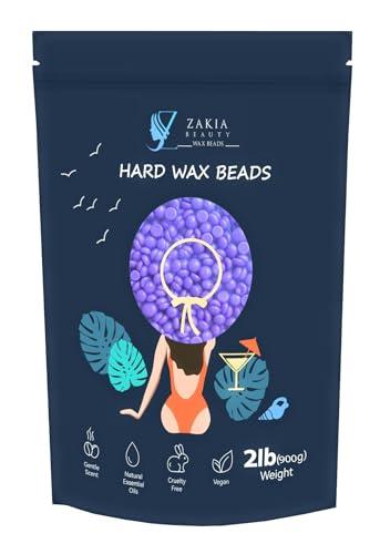 Zakia Beauty Wax Beads for Hair Removal, hard wax beand for Brazilian, Face, Bikini, Eyebrow, Legs, At Home Painless for Women and men 2LB