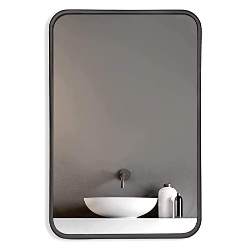 QiMaieeUSA Black 22x30 INCH Metal Rectangle Barhroom Mirror