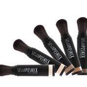 Susan Posnick SUSAN POSNICK, COLORFLO: Natural Makeup, Vegan, Cruelty Free, Mineral Powder Foundation & Sun Protection Brush (M12/Chestnut) Refillable - USA