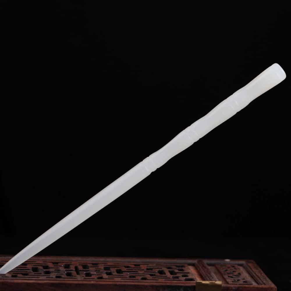 qbodp qbodp White Jade Hair Sticks for Buns,Bamboo Shape Hair Chopsticks Elegant Hair Pins Stick Chinese Classical Chopsticks for Women Hair Accessories