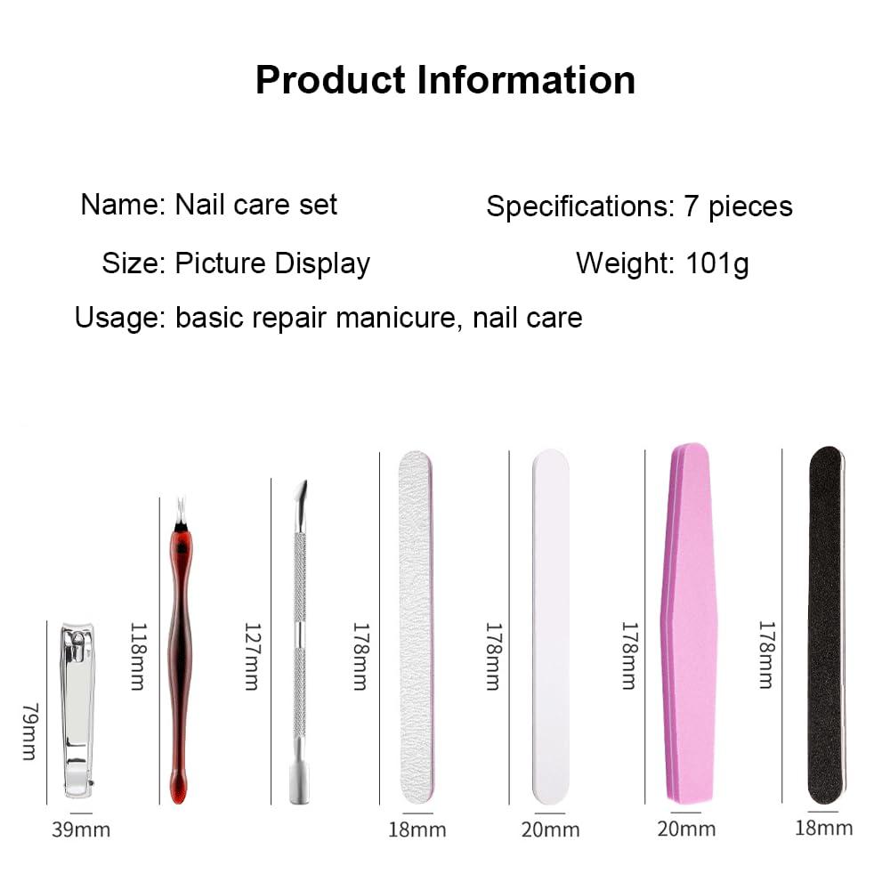 weggoy Nail Care Tool KitNail Buffers and Files, Manicure Tools Kit Nail File Kit with Nail clippersCuticle forkSteel pushNail filePolishing stickSponge stripBlack straight twistnail art tools