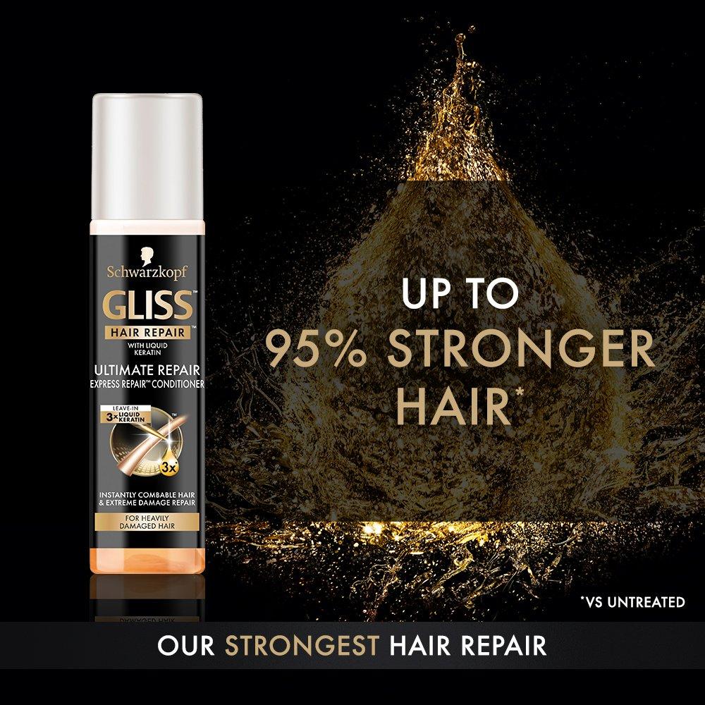 GLISS GLISS Leave-In Conditioner, Ultimate Repair Express Repair for Heavily Damaged Hair, 6.8 Fluid Ounces (Pack of 3)