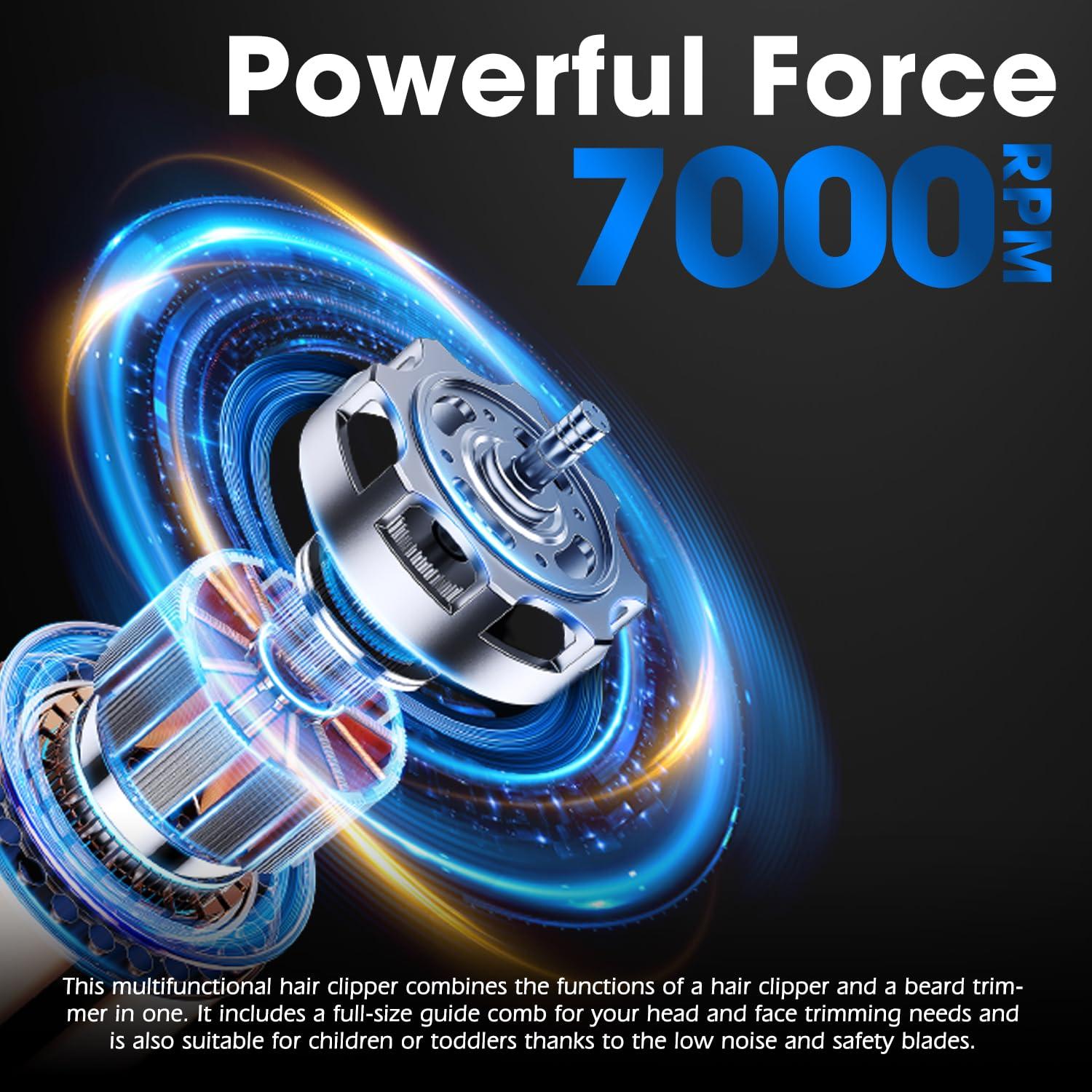 JAMAKY JAMAKY Black Hair Clipper and Trimmer Set, Rechargeable Barber Clipper & Trimmer for Home Use, Ceramic & Carbon Steel Blades