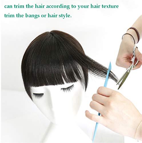 Susanki Women's Hair Topper with Bangs for Thinning Hair Clip in Real Human Hair Toupee Hairpieces, 14" Off Black
