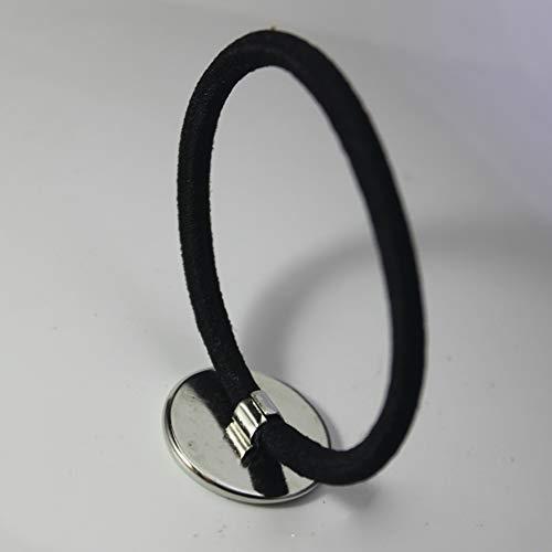 Teensery 20 Pcs Hair Ties Hair Bands with 25mm Round Blank Cabochon Setting Tray for DIY Hair Accessories Making