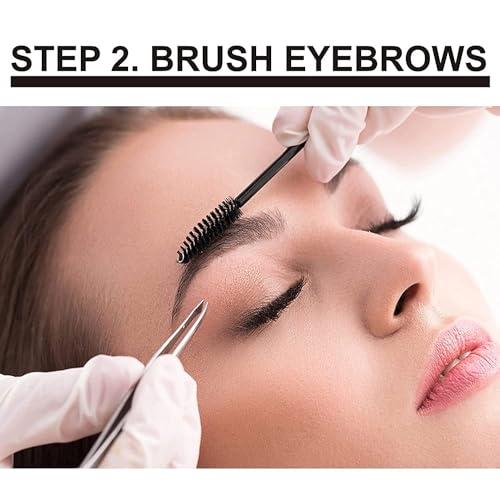 KC Republic Eyebrow Extensions Premium Kit with 1 x Trays of Mink Eyebrows in Brown Comes on Mixed Length Trays 5-8 Mm Mix, Eyebrow Premium Glue Clear & Dual Pack (Straight & Curved Tip) Extension Tweezers