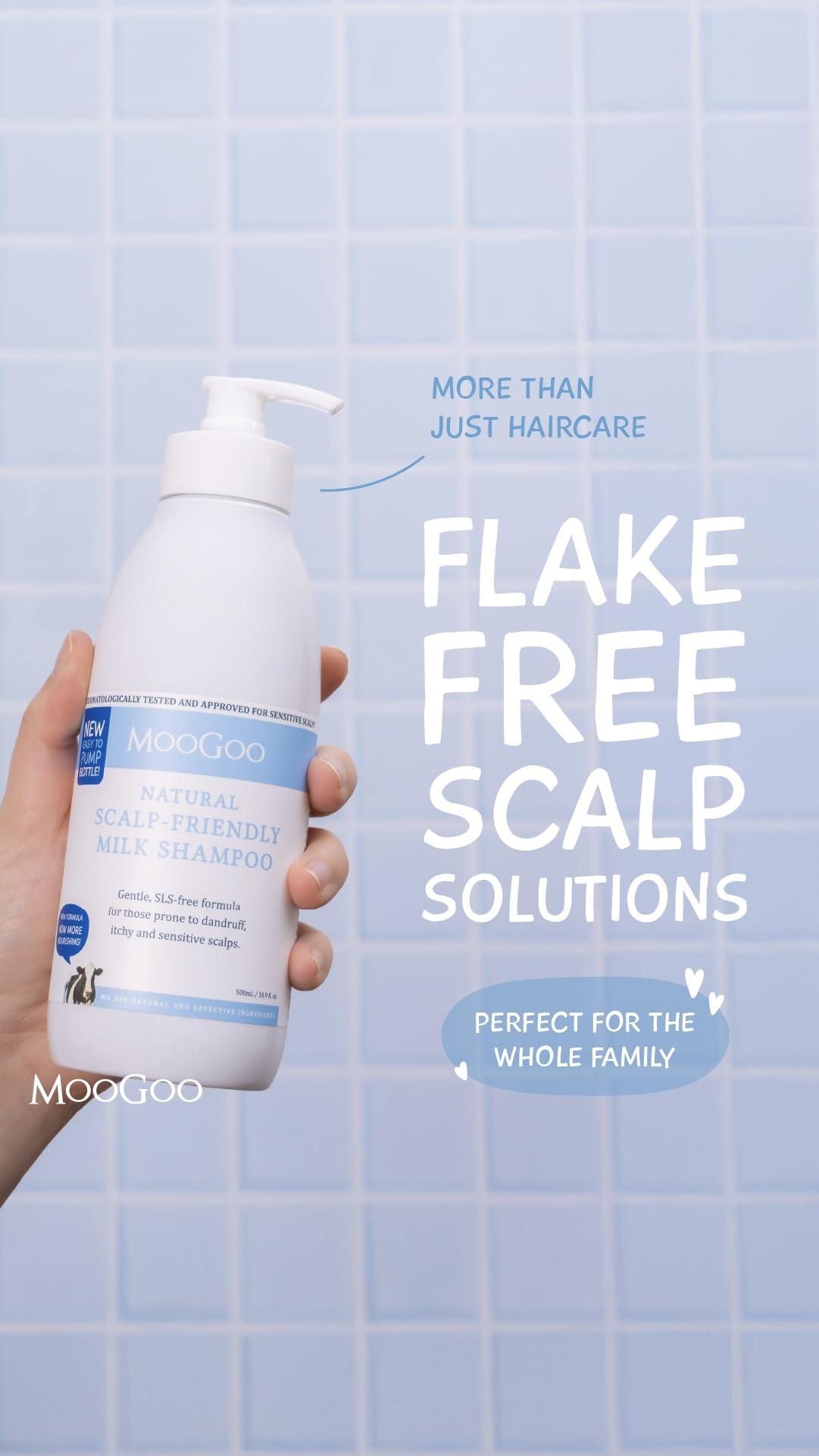 MooGoo MooGoo Milk Shampoo  For Itchy, Dry, Eczema, Psoriasis & Dandruff Prone Scalps  SLS, Silicone, Sulfate & Paraben Free - Natural & Gentle Formula  500ml / 16.9 fl.oz.
