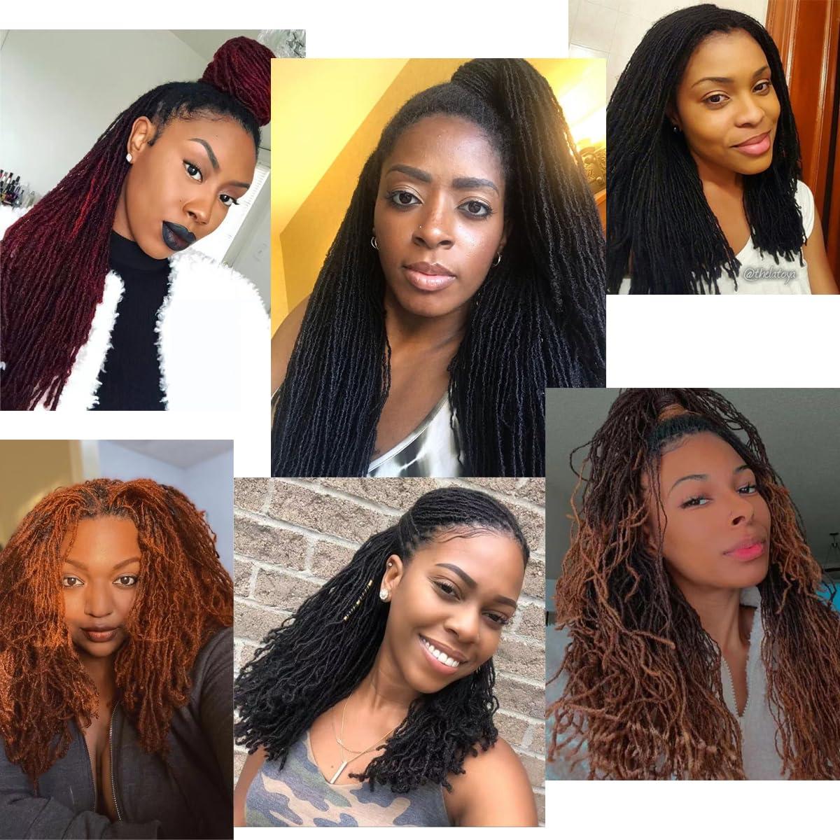 RAYIIS RAYIIS Fuax Locs Crochet Hair Super Lightweight Micro Locs 4 Pack Sister Locs Crochet Hair Synthetic braids Hair Extensions (Ginger, 18 inches)