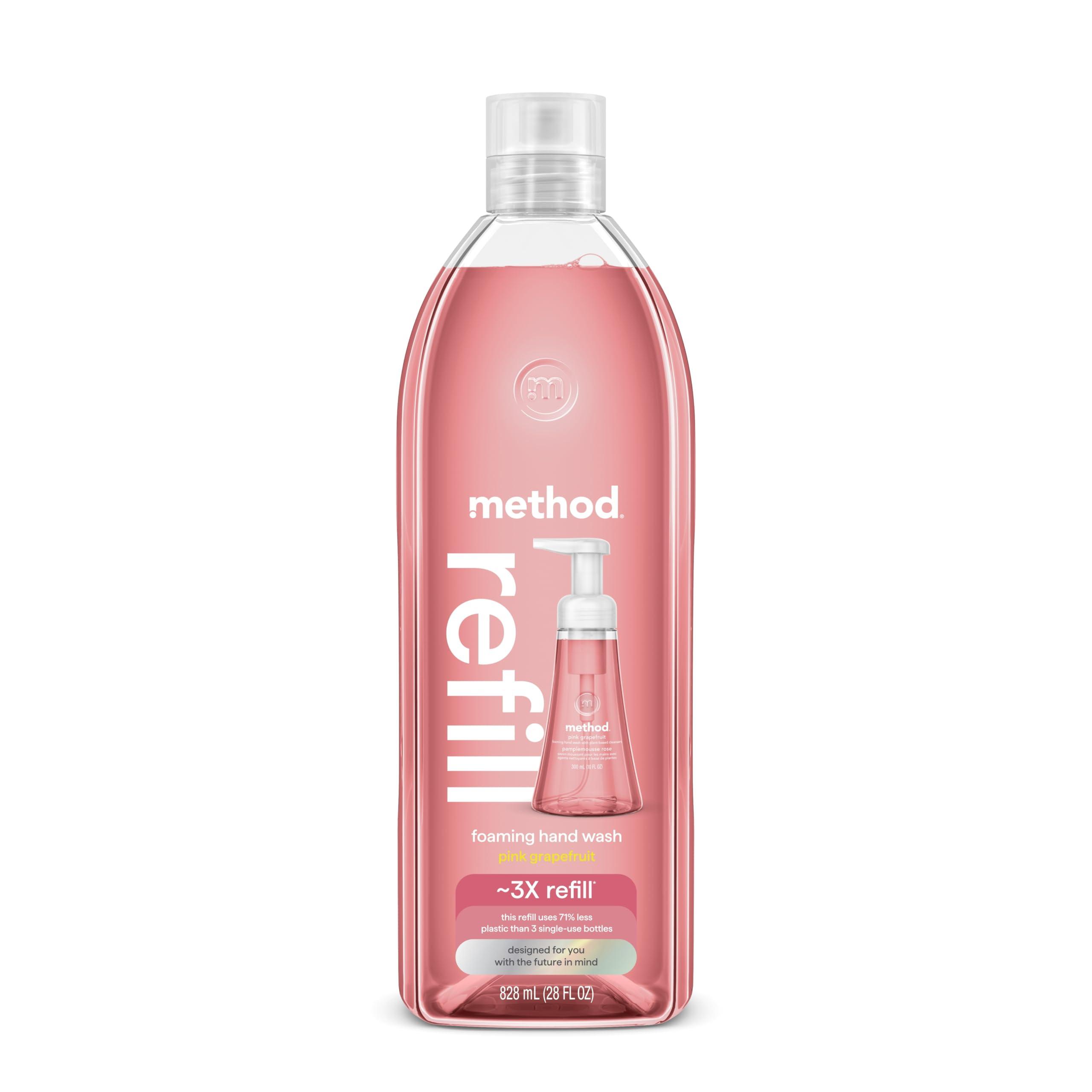 Method Method Foaming Hand Soap, Refill, Pink Grapefruit, Recyclable Bottle, Biodegradable Formula, 28 oz, (Pack of 1)